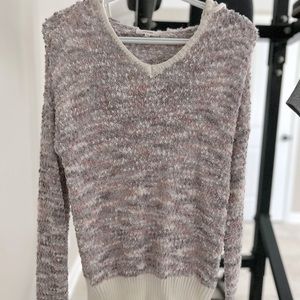 Xs sweater with hood. Multi colored. Excellent condition. Smoke free home.